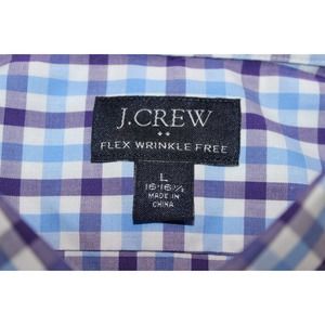 J. Crew Factory Blue and Purple Checkered Casual Button Down Shirt